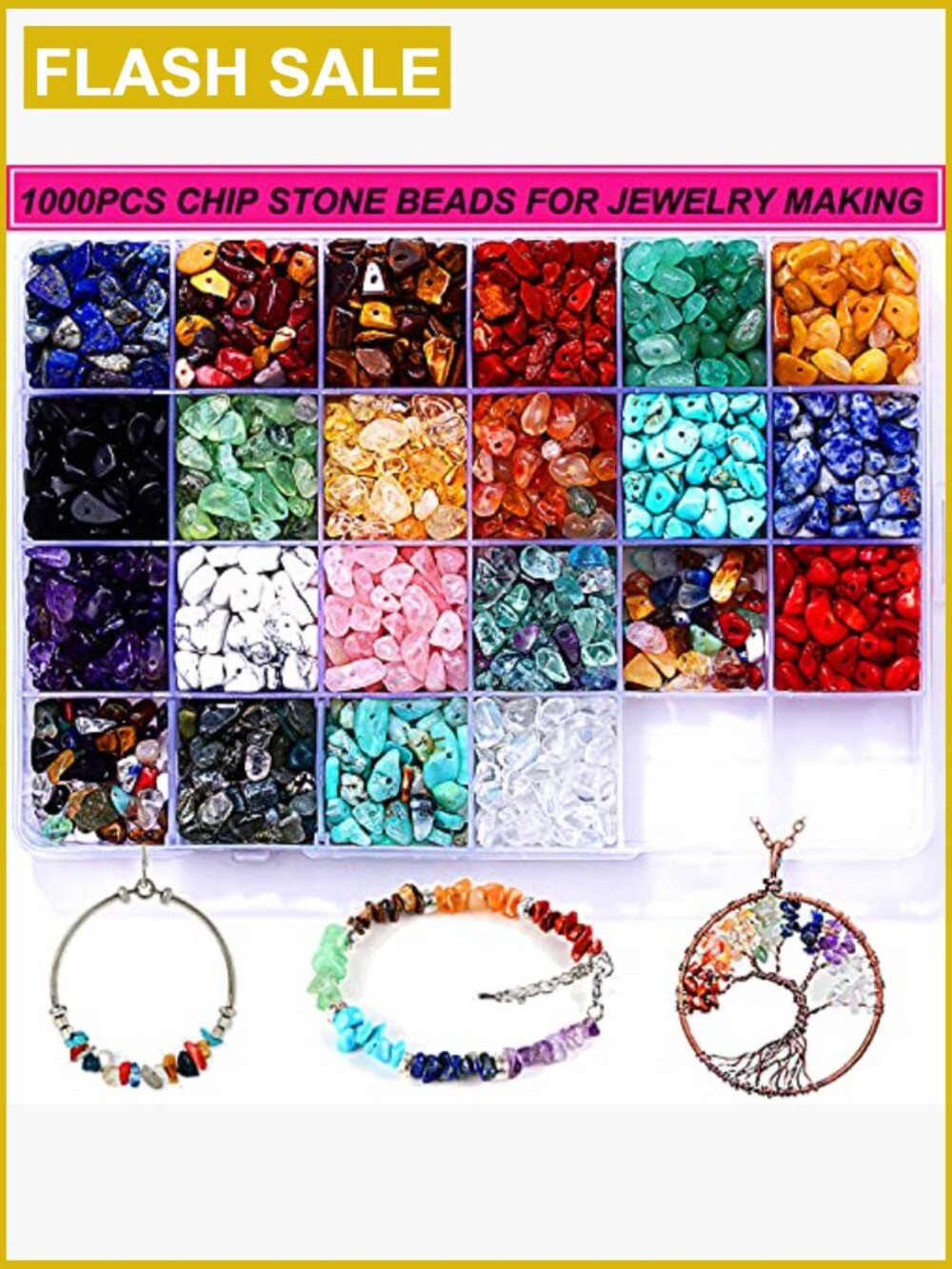 1000 Natural Crystal Chip Beads 5-8mm Loose Gemstones for Jewelry Making DIY - Picture 4 of 7